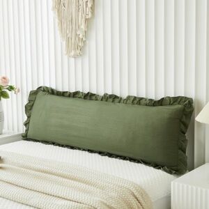 Olive Green Ruffled Body Bed Pillow Cover